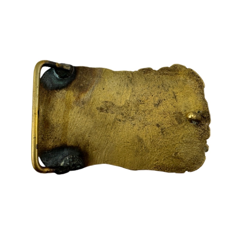 Vintage Heavy Brass Belt Buckle - Picture 3 of 7